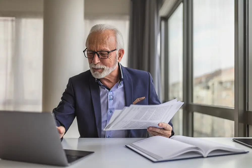 man doing paperwork