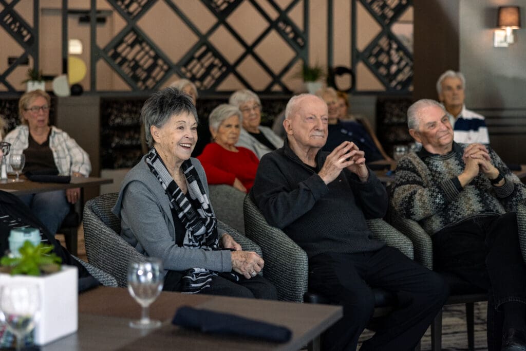 Senior health thrives on group lectures at Clarendale Arcadia in Phoenix, AZ.